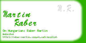 martin raber business card